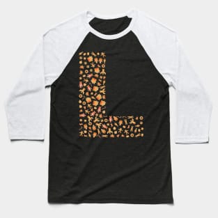 Letter L Initial Christmas Decorations Gingerbread Baseball T-Shirt